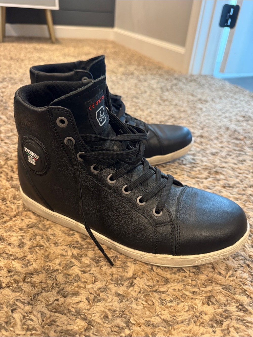 Men's TCX High-Top Leather Motorcycle Shoes